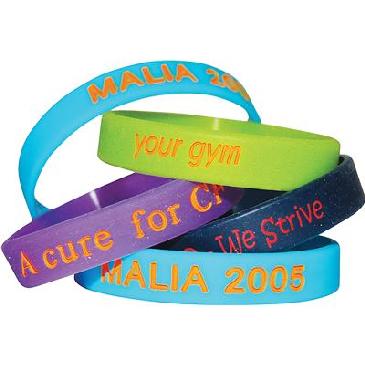 Debossed Silicone Wristbands with Colour Infill Image